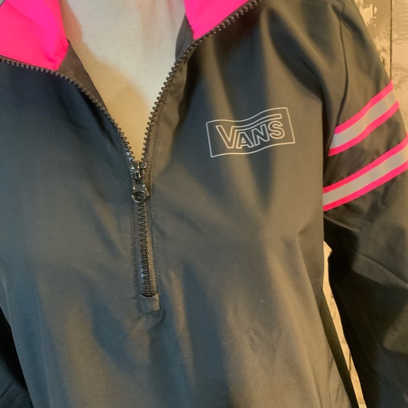 Vans Black and Pink Quarter-Zip Jacket. Size S - Picture 3 of 6